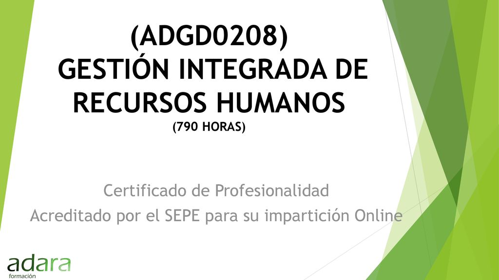 Adgd Gesti N Integrada De Recursos Humanos Horas Ppt